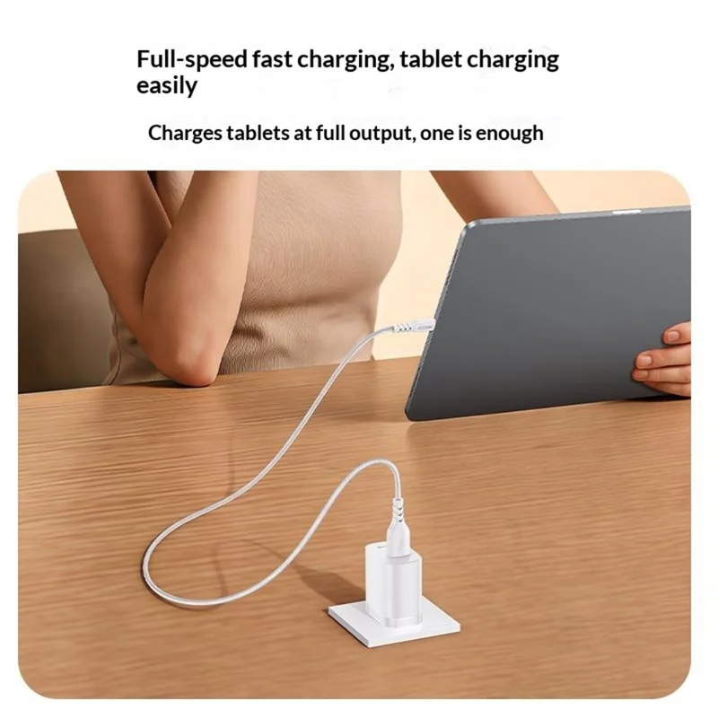 YESIDO YC24U US Plug QC 3.0 18W USB-A Fast Charging Adapter Wall Charger with 1m USB-A to Type-C Cable - White