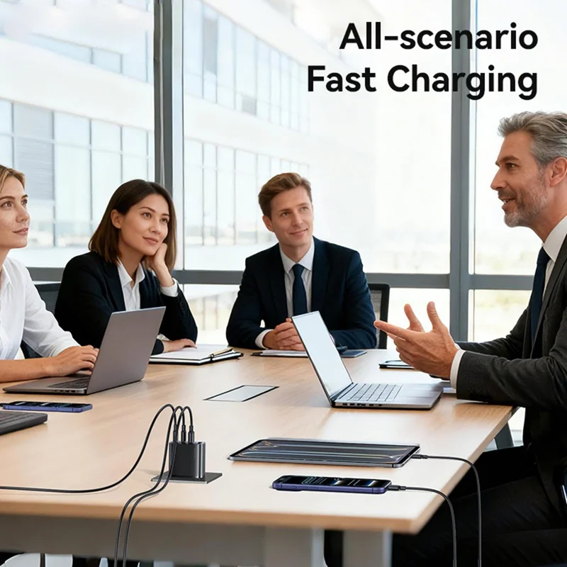 Adaptateur secteur USAMS CC330 T70 2 USB-A + 2 USB-C 4 ports GaN 20 W Chargeur rapide, prise UE - Noir