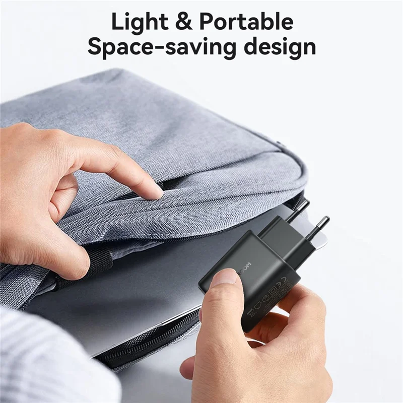 JOYROOM JR-TCF23 Carregador USB-C 25 W com Cabo Tipo-C 1 m, Carregamento Rápido, Tomada UE - Preto