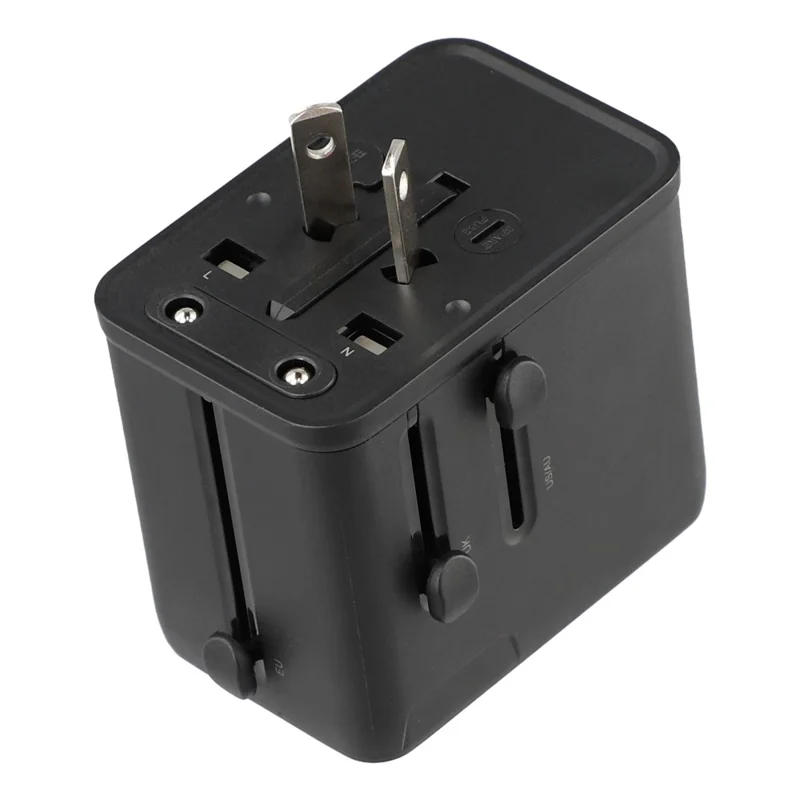 JOYROOM JR-TCW01 20W Universal Travel Adapter 2 USB-C + UBS-A GaN Charger - Black