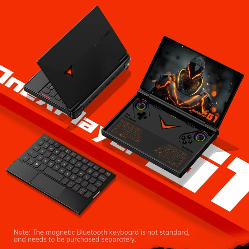 For ONE XPLAYER G1 Mini Gaming Laptop 8,8 tommer AMD AI 9 HX 370 32GB+2TB Bærbar PC Touchscreen Tablet - EU Stik