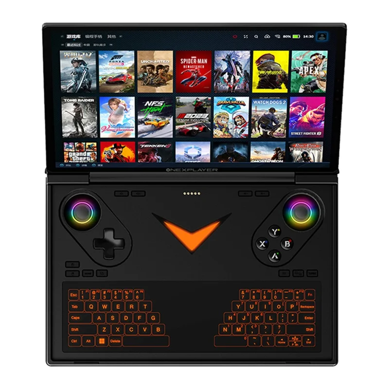 For ONE XPLAYER G1 Mini Gaming Laptop 8,8 tommer AMD AI 9 HX 370 32GB+2TB Bærbar PC Touchscreen Tablet - EU Stik