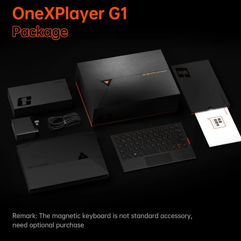 For ONE XPLAYER G1 Mini Gaming Laptop 8,8 tommer AMD AI 9 HX 370 32GB+2TB Bærbar PC Touchscreen Tablet - EU Stik