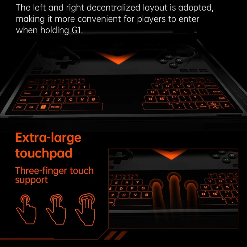 For ONE XPLAYER G1 Mini Gaming Laptop 8,8 tommer AMD AI 9 HX 370 32GB+2TB Bærbar PC Touchscreen Tablet - EU Stik
