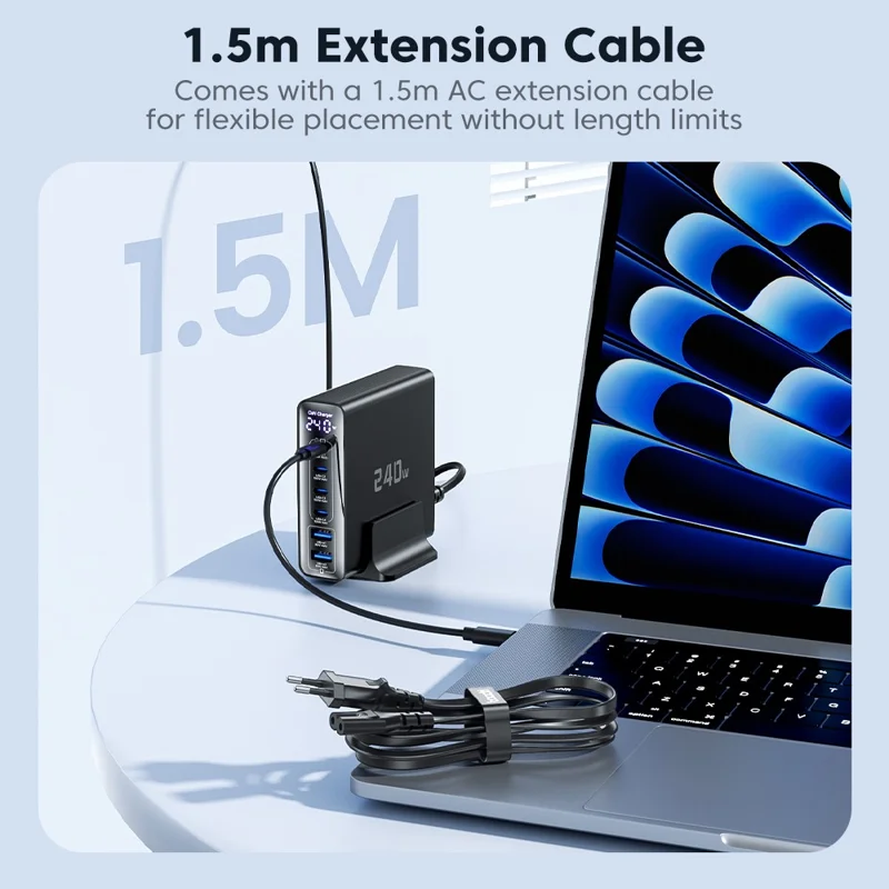 TOOCKI TCT240-33 240W GaN Desktop Charger 6-Port 4 USB-C+2 USB-A Charging Station - EU Plug