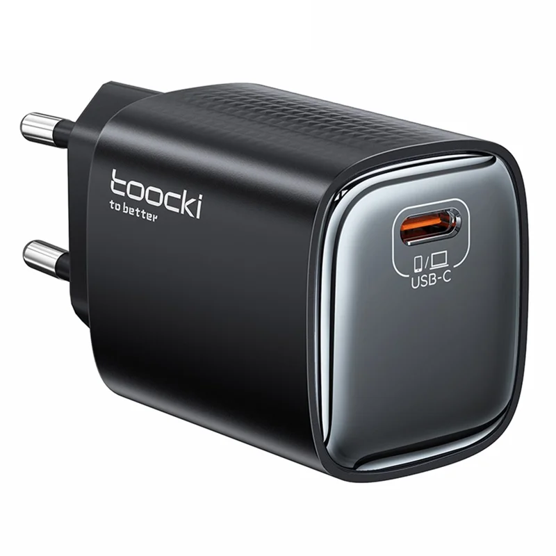 TOOCKI TCT45-22AB 45W GaN USB-C Fast Charger PD Quick Charging Wall Charger Adapter for iPhone iPad Samsung - EU Plug