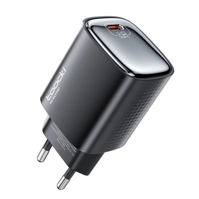 TOOCKI TCT45-22AB 45W GaN USB-C Fast Charger PD Quick Charging Wall Charger Adapter for iPhone iPad Samsung - EU Plug