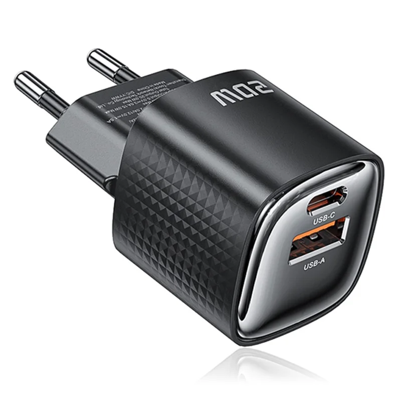TOOCKI 20W Mini GaN Wall Charger Dual Port USB-C+USB-A PD Fast Charging Power Adapter - EU Plug  /  TC2220A2