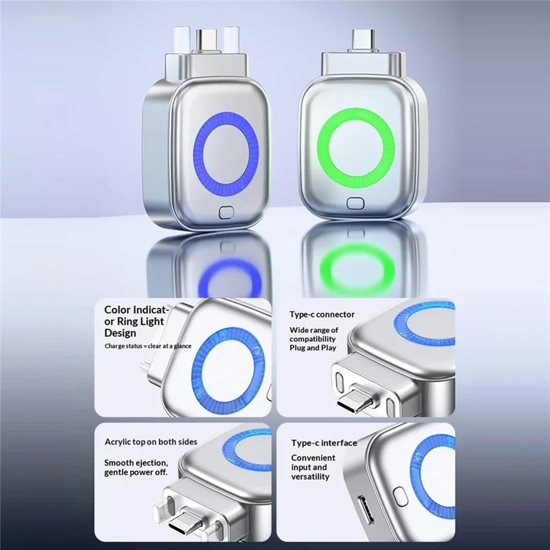 D011 USB-C Fast Charging Fully Charged Separator 100W Auto Disconnect AI Chip Smart Auto Stop Charging Adapter for Phone Tablet Laptop - Silver