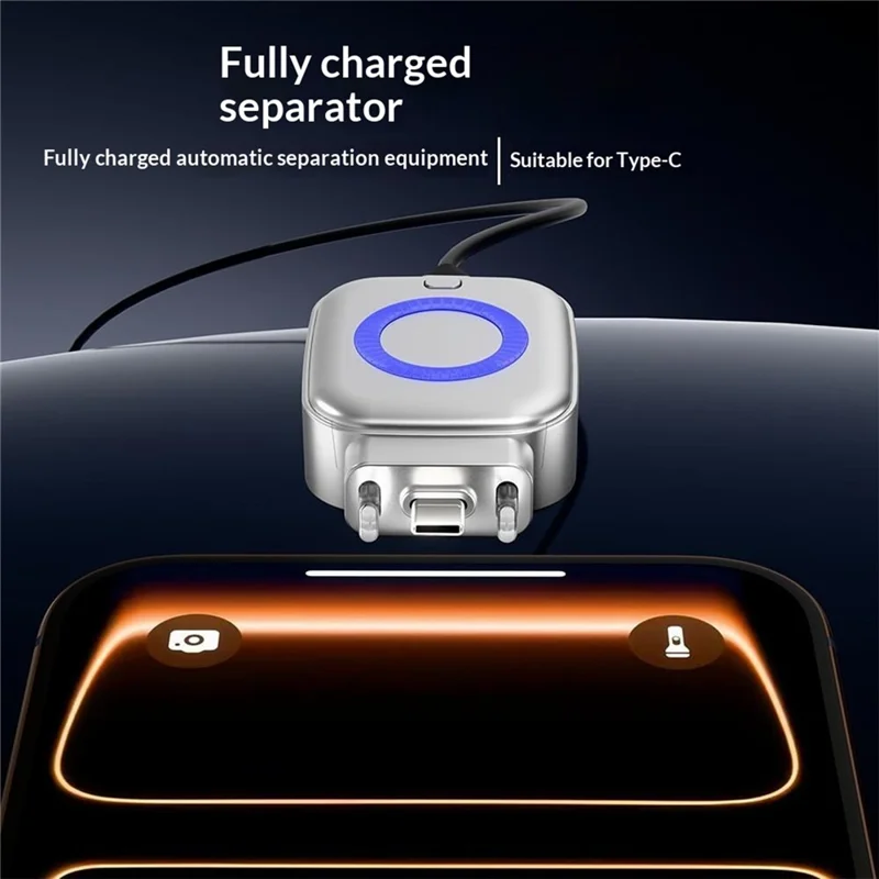 D011 USB-C Fast Charging Fully Charged Separator 100W Auto Disconnect AI Chip Smart Auto Stop Charging Adapter for Phone Tablet Laptop - Silver