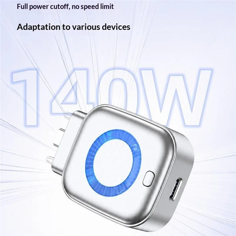 D011 USB-C Fast Charging Fully Charged Separator 100W Auto Disconnect AI Chip Smart Auto Stop Charging Adapter for Phone Tablet Laptop - Silver