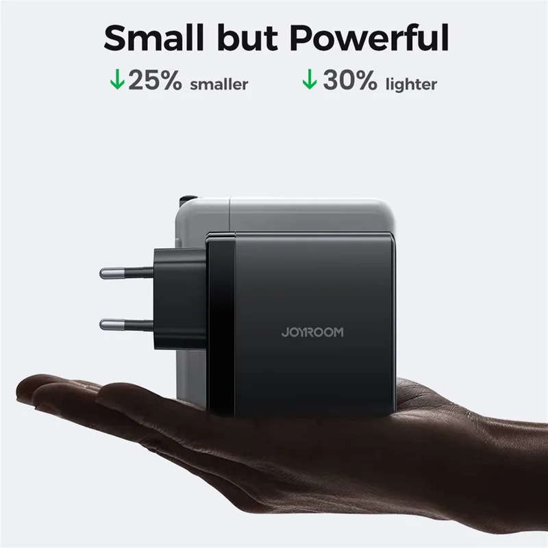 JOYROOM JR-TG11 100W GaN Fast Charger 4-Port Power Adapter EU Plug with 2m 240W USB-C Cable - Black