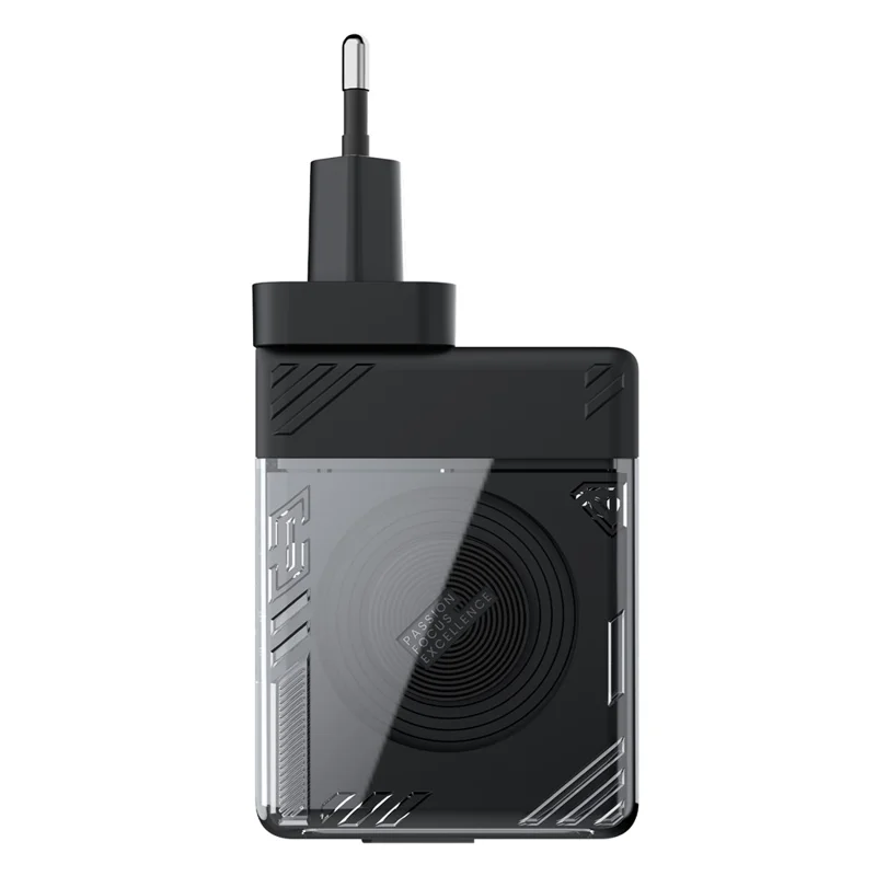 NILLKIN Icecore 65W GaN Fast Wall Charger with Retractable USB-C Cable for Travel, EU Plug - Black
