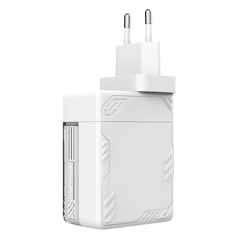 NILLKIN Icecore 65W GaN Fast Wall Charger with Retractable USB-C Cable for Travel, EU Plug - White