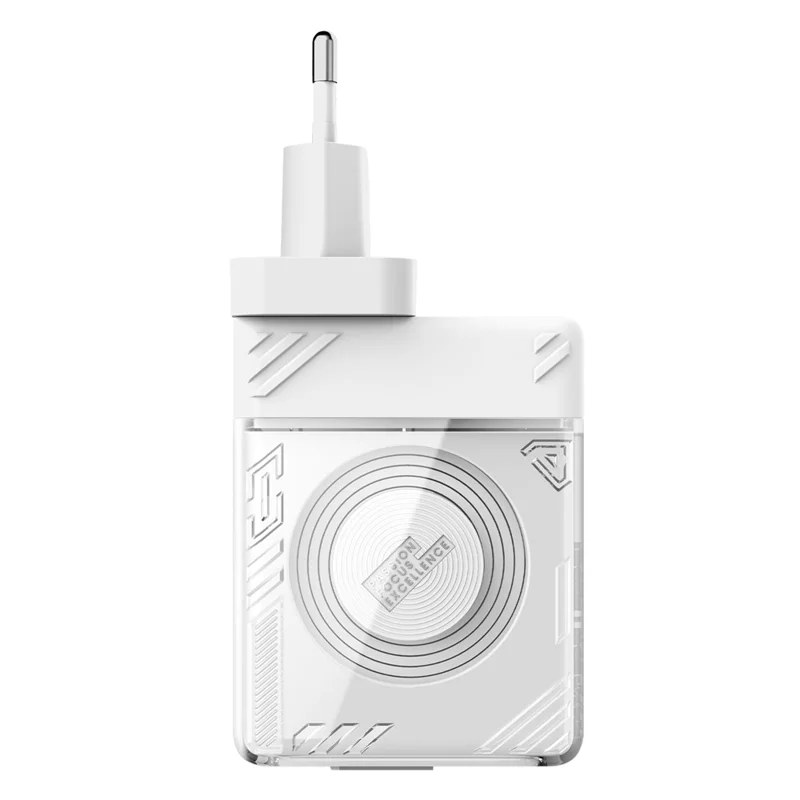 NILLKIN Icecore 65W GaN Fast Wall Charger with Retractable USB-C Cable for Travel, EU Plug - White