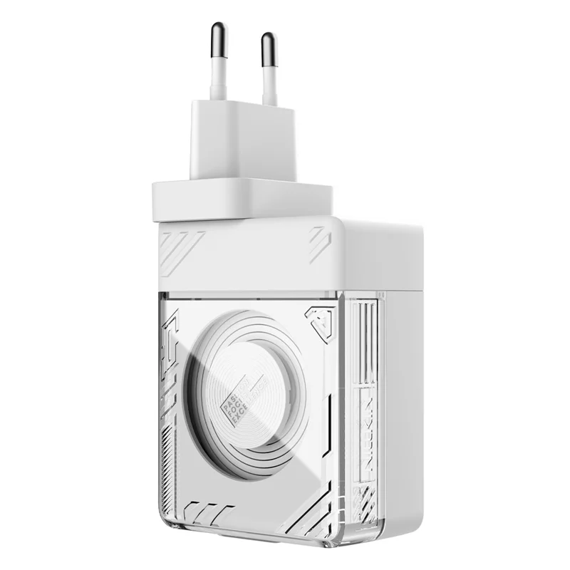 NILLKIN Icecore 65W GaN Fast Wall Charger with Retractable USB-C Cable for Travel, EU Plug - White