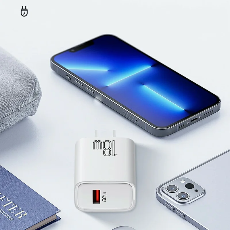 CELEBRAT C-H13 18W USB-A Fast Charger QC 3.0 Fast Charging Compact Travel Adapter - EU Plug