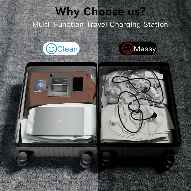 I161MAX 6 in 1 GaN Charging Station with Dual Retractable USB-C Cables 15W Wireless Charger - US Plug
