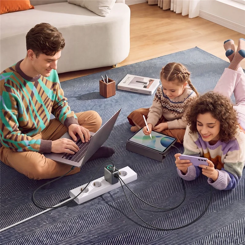 JOYROOM PODIX TF70 70W Single Port Max GaN Charger 3-Port Digital Display Fast Charging Power Adapter, EU Plug - Tarnish