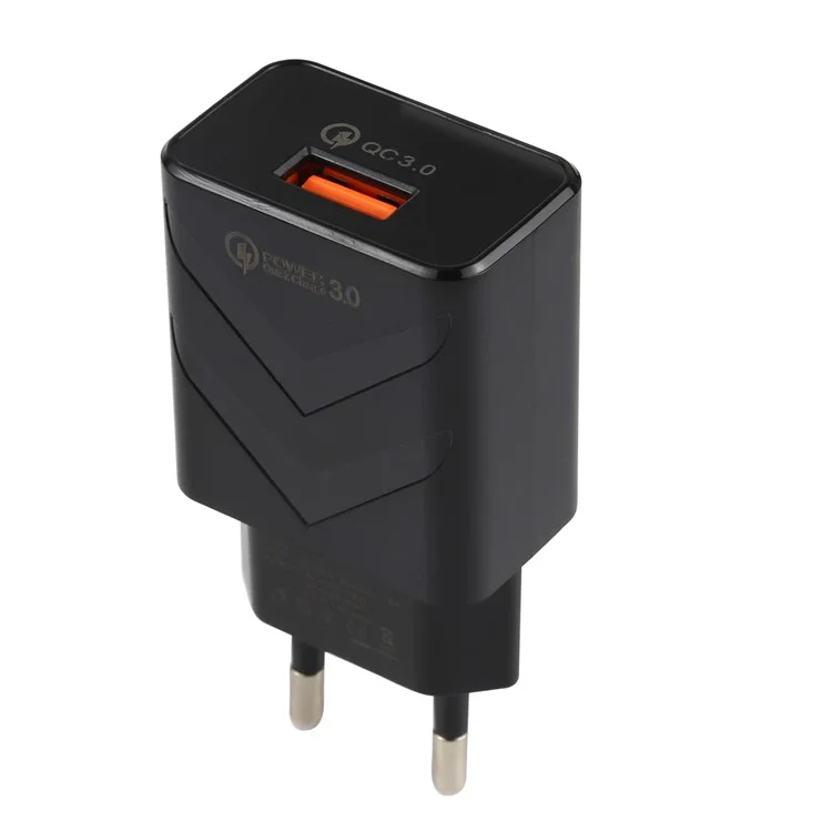 LZ-715 18W QC 3.0 USB Быстро Зарядка Смартфон Зарядное Устройство Travel Power Power Adapter Для Iphone Huawei - Black eu Plug