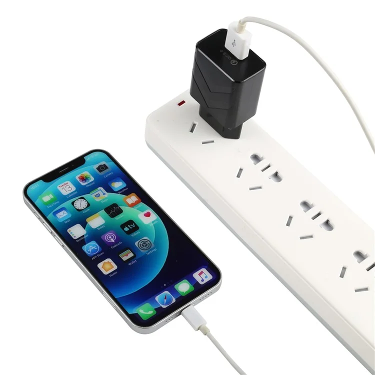 LZ-715 18W QC 3.0 USB Быстро Зарядка Смартфон Зарядное Устройство Travel Power Power Adapter Для Iphone Huawei - Black eu Plug