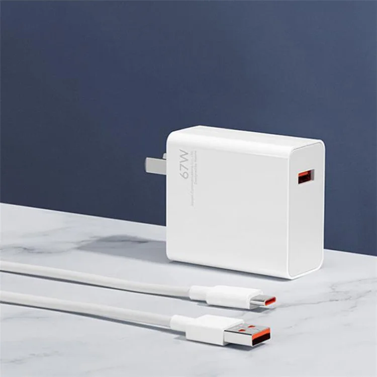Cargador de pared XIAOMI MDY-12-ES 67W con cable de carga tipo C Juego de cargador de viaje