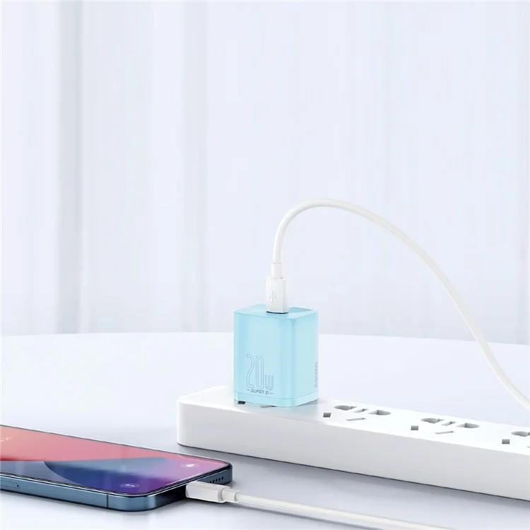 BASEUS Super Si Quick Charger Type-C Port 20W CN Plug Power Adapter - Blue