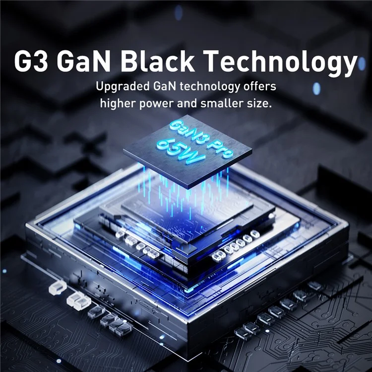 Baseus Gan3 Pro Desktop Powerstrip AC+2 USB+2 Порты Type-C 65 вт Plug Power Power с 1m Type-C к Кабелю Type-C - Белый