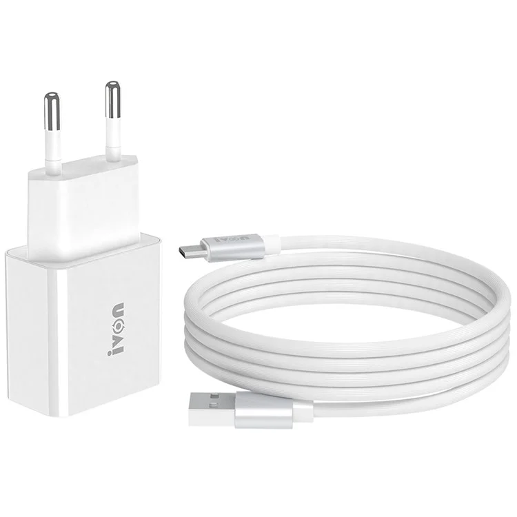 IVON AD-35 3A Alta Corriente de Cargador Rápido Adaptador de Alimentación de Viaje QC3.0 Cargador de Pared USB + 1m Cable de Datos Micro USB - Enchufe de la ue