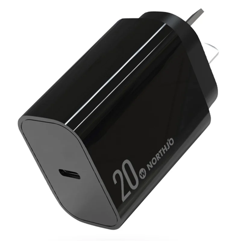 NORTHJO NOPD200601AU PD 20W Type-C Port Home Travel Wall Charger Fast Charging Power Adapter - AU Plug/Black