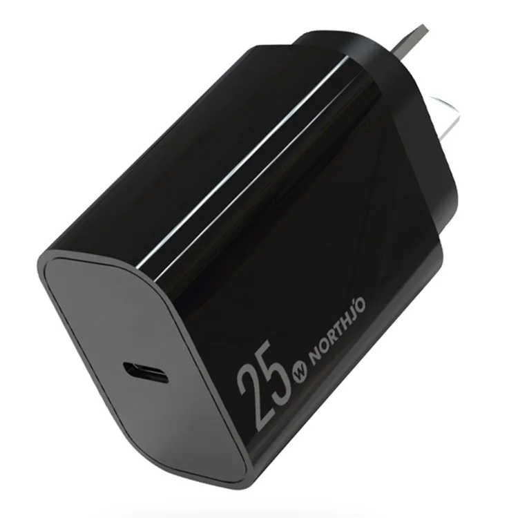 Northjo NOPD250601AU PD 25W Tipo-c Puerto de Carga Rápida Adaptador Home Travel Wall Charger - au Enchufe/negro