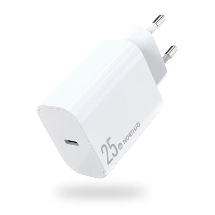 NORTHJO NOPD250601EU PD 25W Fast Tipo C Bloco de Carra USB C Para Samsung Iphone Ipad - Plugue da Ue/branco