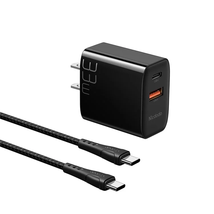 Mcdodo MDD PD33W PD Dual Outpult Fast Compatible Carder Set USB A+USB C Зарядное Устройство Блок Адаптера Зарядного Устройства с Кабелем Type-C до Типа C - us Plug