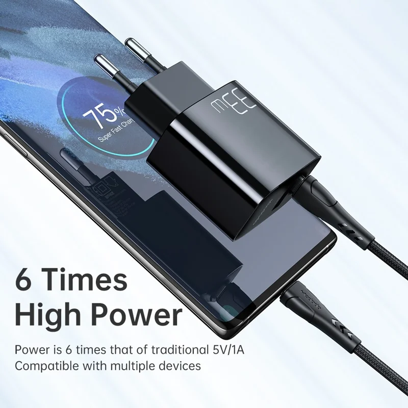 MCDODO MDD PD33W PD Dual Output Fast Compatible Charger Set USB A+USB C Charger Adapter Block with Type-C to Type-C Cable - EU Plug