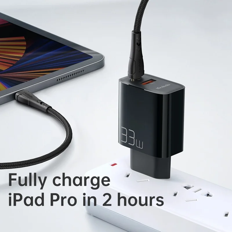 MCDODO MDD PD33W PD Dual Output Fast Compatible Charger Set USB A+USB C Charger Adapter Block with Type-C to Type-C Cable - EU Plug
