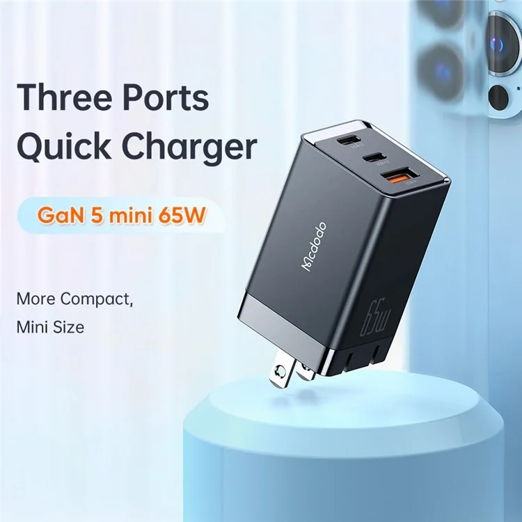 Mcdodo MDD 65W Gan5 Mini Fast Charger USB + Двойной Адаптер Путешествий с Двойным Типом c - us Plug