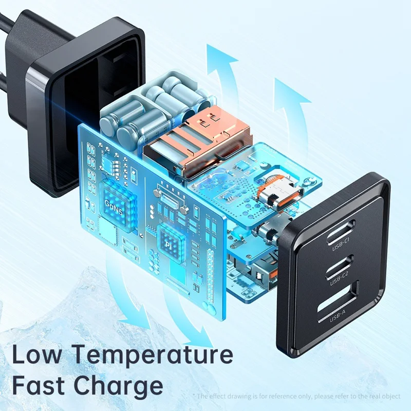 MCDODO MDD 65W GaN5 Mini Fast Charger USB + Dual Type-C Travel Power Adapter - EU Plug