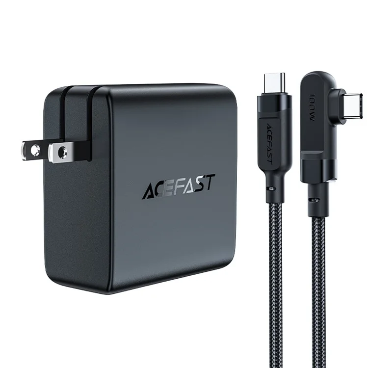 Acefast A39 PD100W Gan Wall Charger Set 3xusb C+1xusb A Puertos QC3.0 Adaptador de Entrega de Energía de Carga Rápida de Carga Con Cable (enchufe de Ee. Uu.) - Blanco