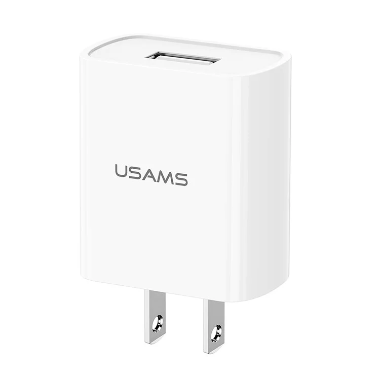 USAMS T21 Carger de Vion de Viagem de Porta USB Único Adaptador de Potência Com Micro Cabo - Branco