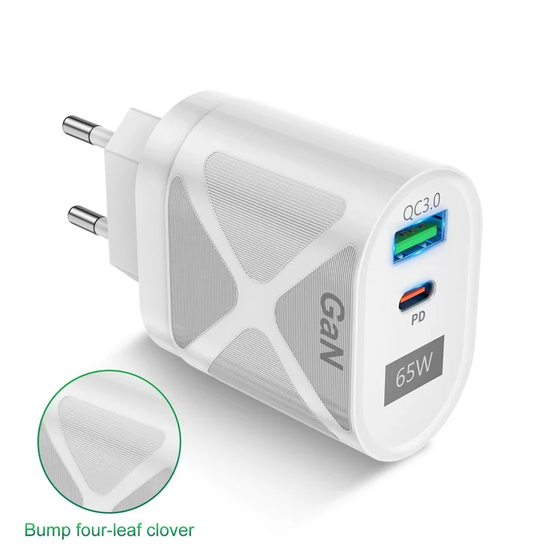 UD7568 PD+QC Fast Charging Charger Type-C + USB-A Power Adapter for Phone Tablet - Black / AU Plug