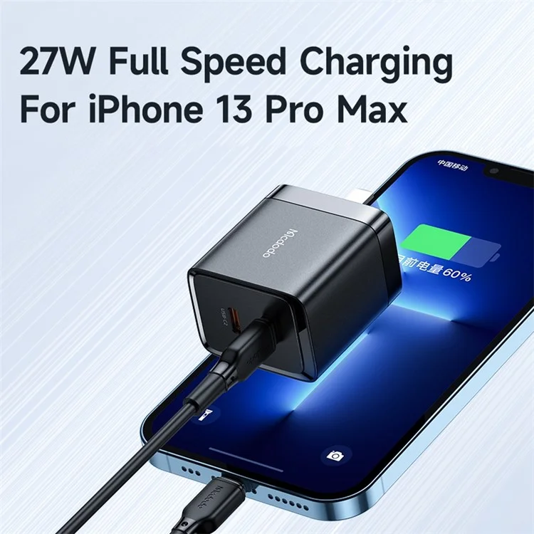 MCDODO MDD 40W GAN Dual Type-C Adaptateur de chargeur mural rapide pour téléphone portable et tablette - Prise CN
