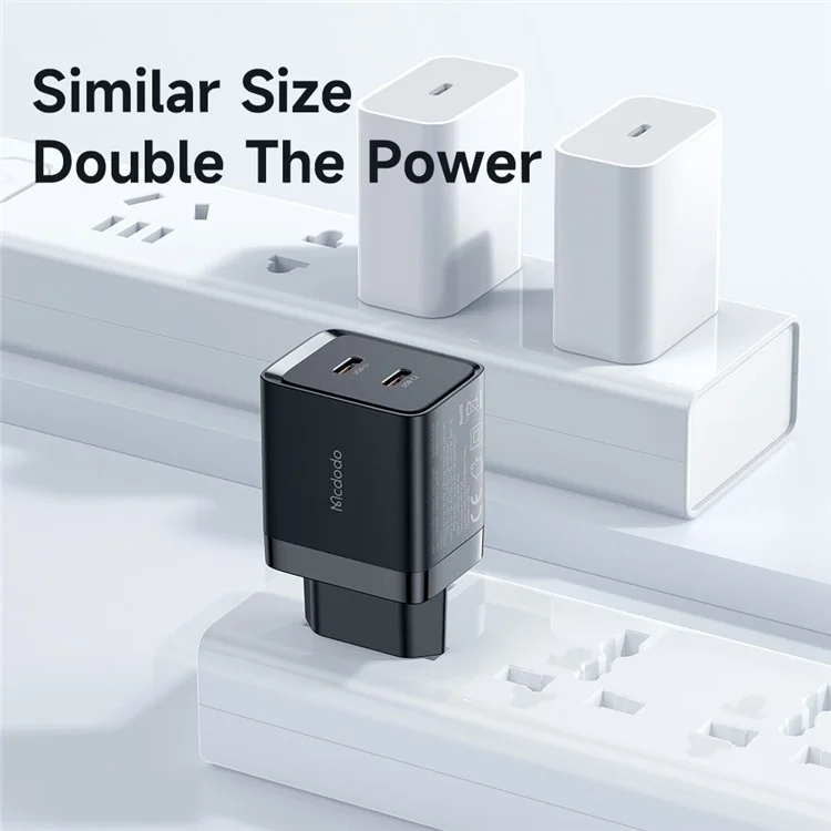 MCDODO MDD 40W Gan Dual Tipo-c Tobletía Tableta de Carga Rápida Cargador de Pared de la Pared - Enchufe de la ue