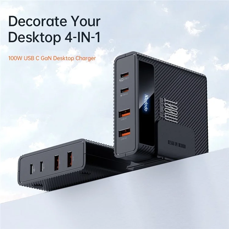 MCDODO CH-180 MDD Type-C PD 100W Fast Charger Station 4-in-1 Desktop GaN Phone Charger - US Plug