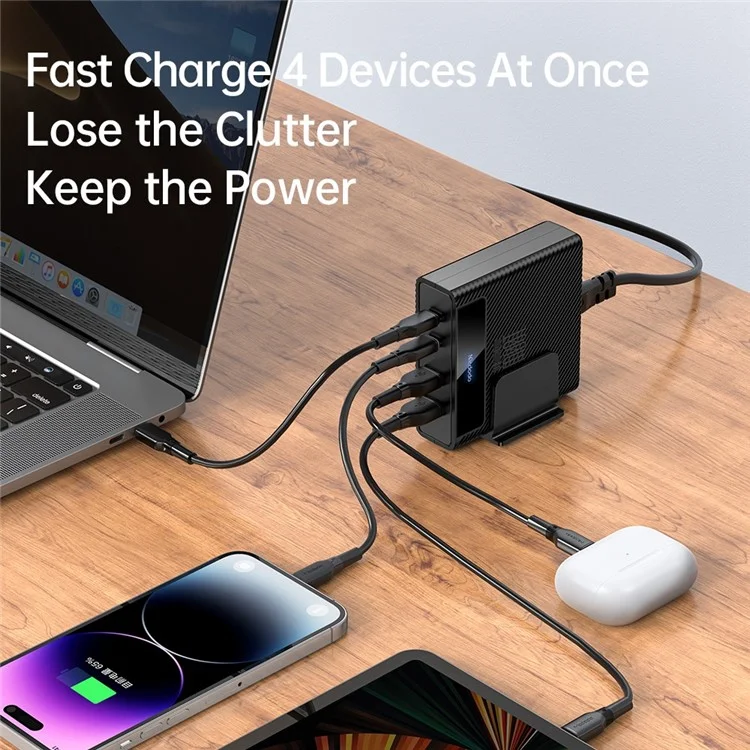 MCDODO CH-180 MDD Type-C PD 100W Fast Charger Station 4-in-1 Desktop GaN Phone Charger - US Plug