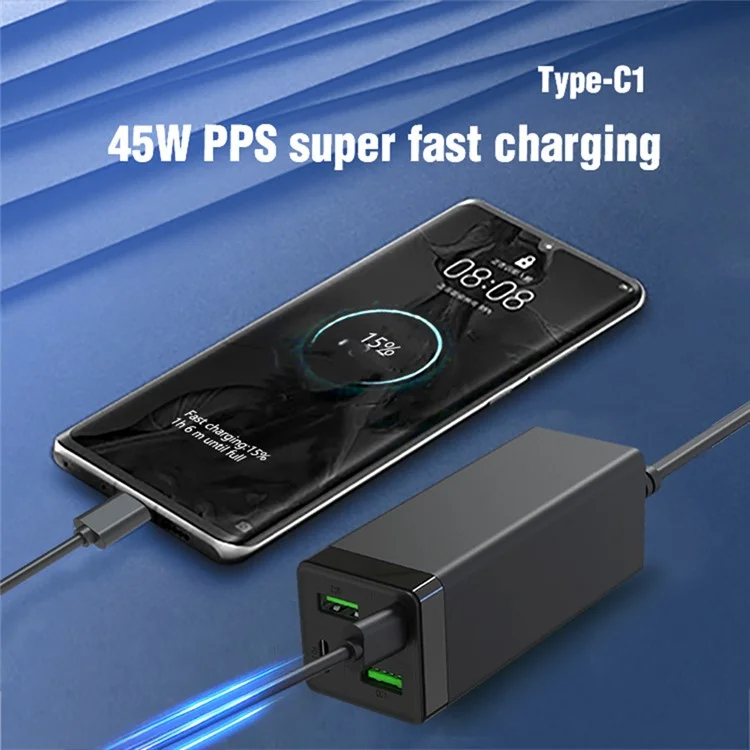 For MacBook / iPad / iPhone Multi-port 85W GaN Mobile Phone Charger PD 65W Fast Charging Adapter - US Plug