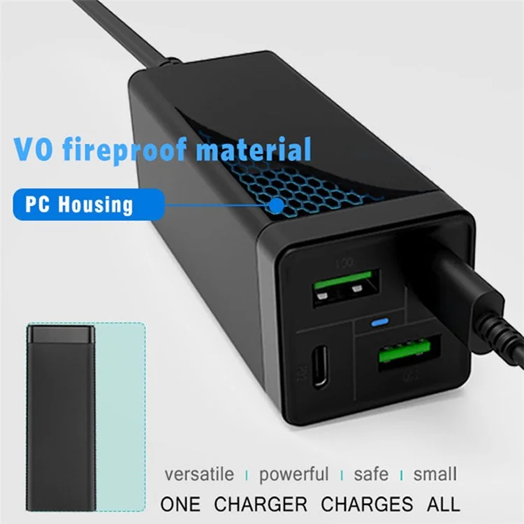 For MacBook / iPad / iPhone Multi-port 85W GaN Mobile Phone Charger PD 65W Fast Charging Adapter - US Plug