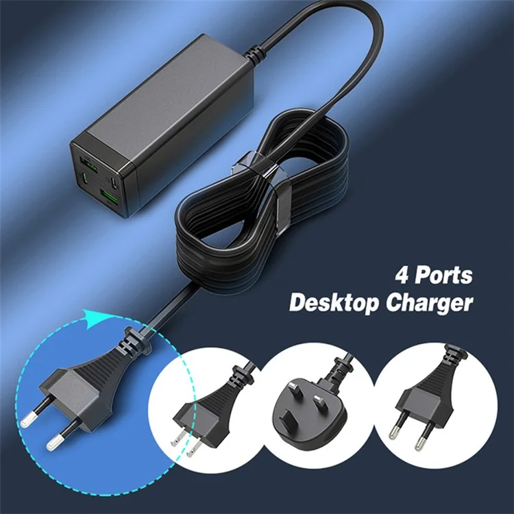 For MacBook / iPad / iPhone Multi-port 85W GaN Mobile Phone Charger PD 65W Fast Charging Adapter - US Plug