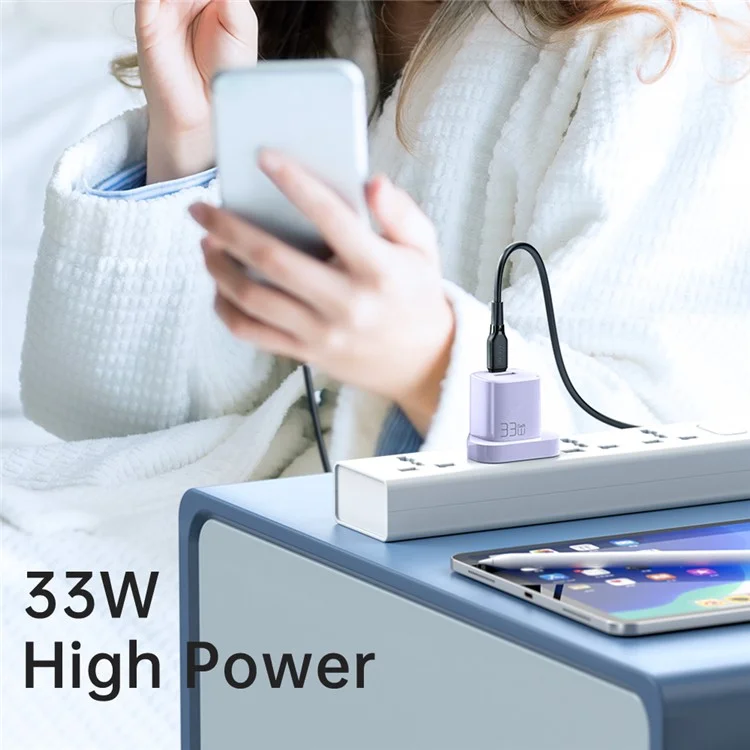 MCDODO MDD Nano Series PD 33W USB-A + Type-C Fast Charging Adapter Dual Port Wall Charger - UK Plug / Purple