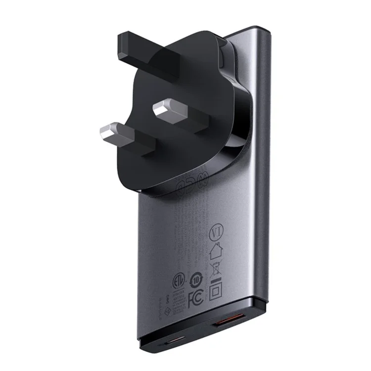 Chargeur rapide ultra-fin BASEUS CCGAN65C5-UT GaN5 Pro, 65 W, double port, chargeur de téléphone (édition pour l'étranger, avec adaptateur de prise EU+UK)