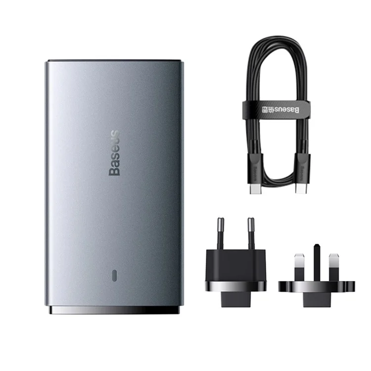Chargeur rapide ultra-fin BASEUS CCGAN65C5-UT GaN5 Pro, 65 W, double port, chargeur de téléphone (édition pour l'étranger, avec adaptateur de prise EU+UK)